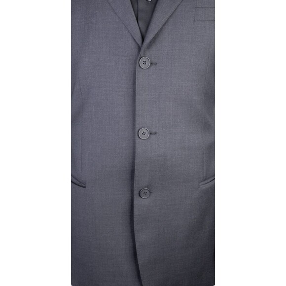 Emporio Armani Solid Gray 3-Button Sport Coat Suit Jacket Blazer Sz 42L Wool EUC - Picture 3 of 15